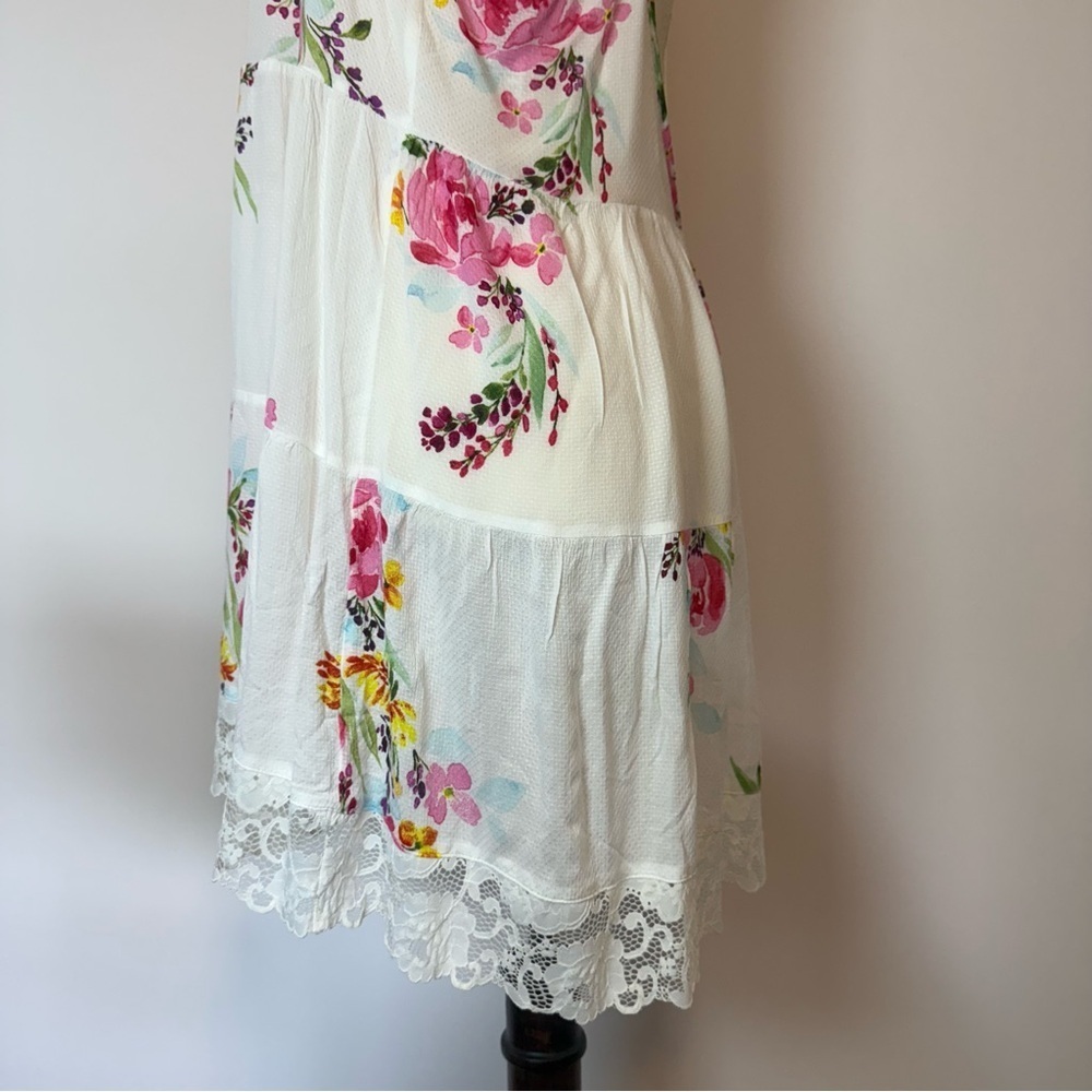 In Bloom by Jonquil Floral Slip Dress with Lace Accents Size L - Picture 6 of 11
